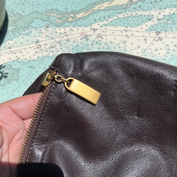 Vintage 90s Zenith Chocolate Leather Purse - Picture 5 of 5